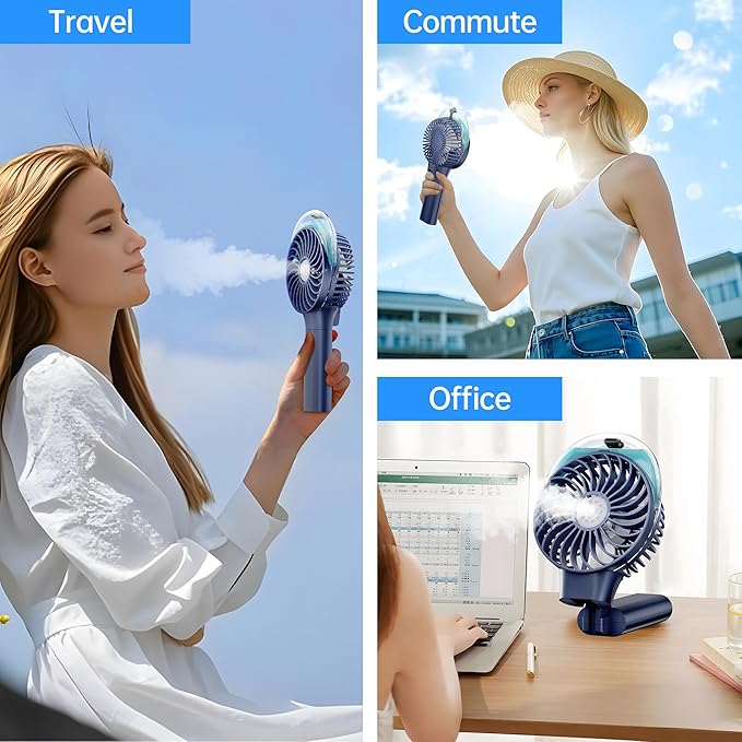 PANERGY Handheld Misting Fan – Rechargeable Battery Operated, Handheld Personal - Image 6