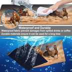 Mouse Pad, Large Running Horse Herd Desk Mat, Extended Non-Slip Gaming Keyboard - Image 4