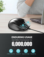 TECKNET USB Wired Mouse, 6-Button Corded Mouse - Image 5