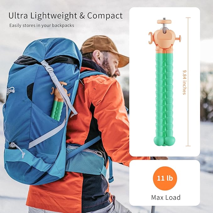Phone Tripod with Wireless Remote - 2 in 1 Replaceable Flexible Tripod - Image 2
