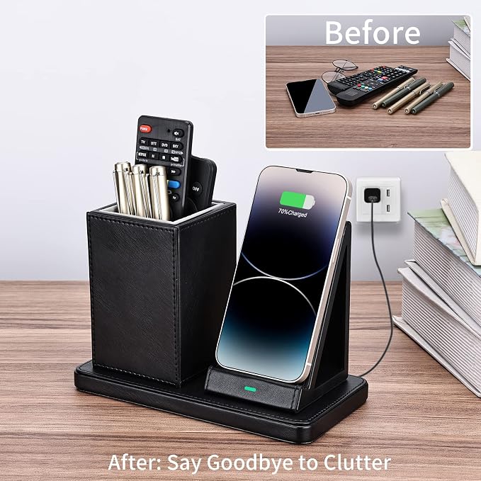Wireless Charger with Desk Organizer, Wireless Charging Station - Image 6
