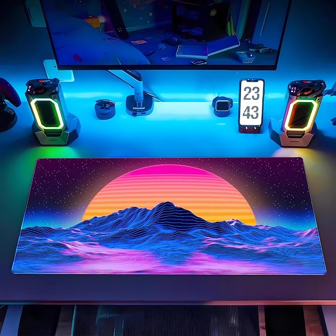 Retro Neon Fantasy Mouse Pad Desk Mat XXL Large 31.5x15.7in Gaming Keyboard & - Image 7