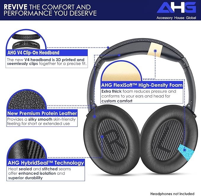 Replacement QC Ear Pad and Headband Pad Kit Cushion. Compatible - Image 2