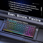 Redragon K517 Pro Wireless Gaming Keyboard, RGB Backlit, Tri-Mode - Image 5