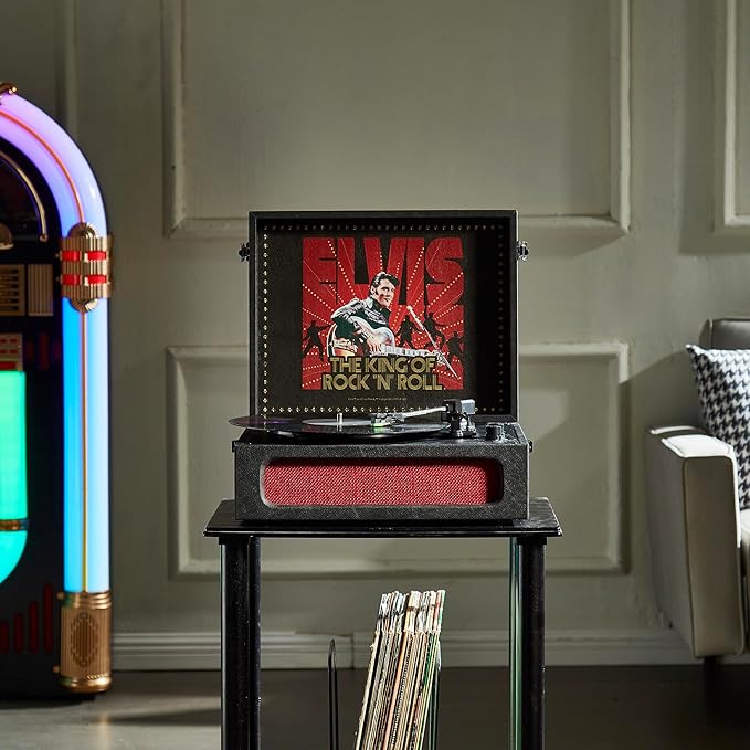 Arkrocket x Elvis Bluetooth Protable Record Player 3-Speed Bluetooth Input and - Image 5