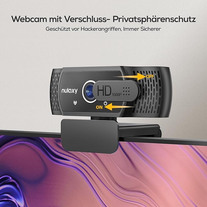 Nulaxy USB Webcam with Microphone, HD 1080p Webcam with Privacy Cover - Image 5