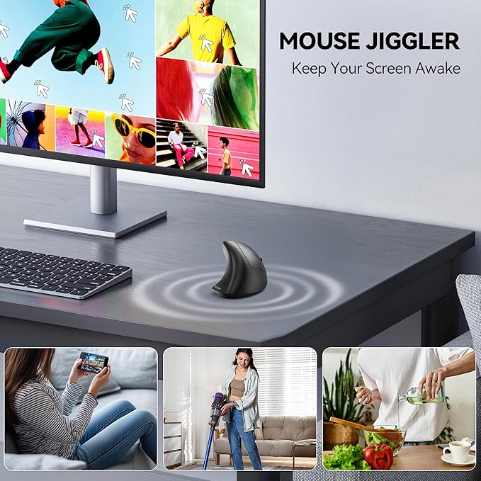 TECKNET Ergonomic Mouse, Jiggler Bluetooth Wireless Vertical Mouse, 4800 DPI - Image 3