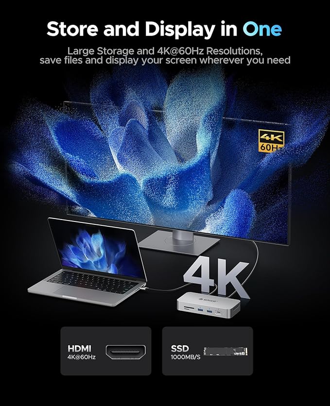 ORICO 2 TB External SSD Docking Station, SSD Expansion + Hub Extension - Image 5