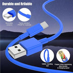 3-Pack Blue USB A to USB C Cable, Compatible - Image 7