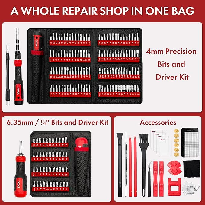 XOOL 200 in 1 Precision Screwdriver Set, Electronics Repair Tool Magnetic - Image 2