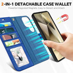 TUCCH Case Wallet for Galaxy S25 Ultra, Removable Wrist Strap PU Leather - Image 3