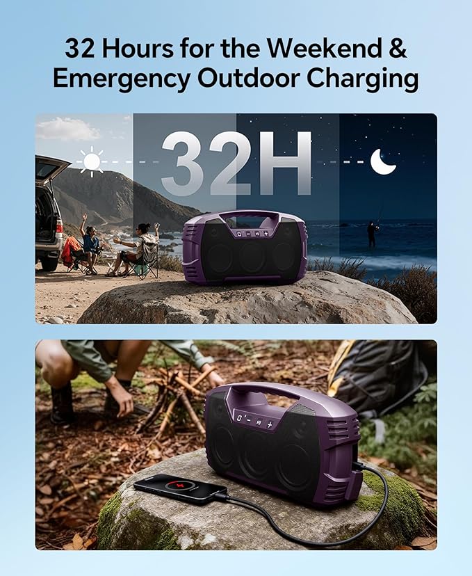 IPX7 Waterproof Outdoor Bluetooth Speaker, 32H Playtime, Floating Design - Image 4