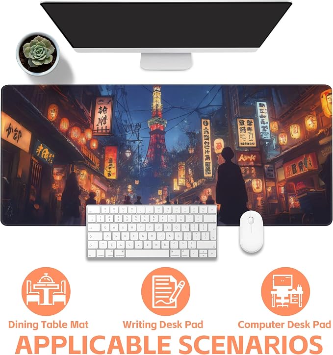 Mouse Pad Large Bustling Street in Tokyo Non-Slip Gaming Desk Mat - Image 4