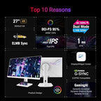 ASUS ROG Strix 27” 4K HDR USB-C Gaming Monitor – White, UHD Dual Mode, Fast IPS - Image 2