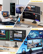 monTEK Dual Monitor Arm for up to 57" and 59.4 lbs Ultrawide Screen, Aluminum - Image 7