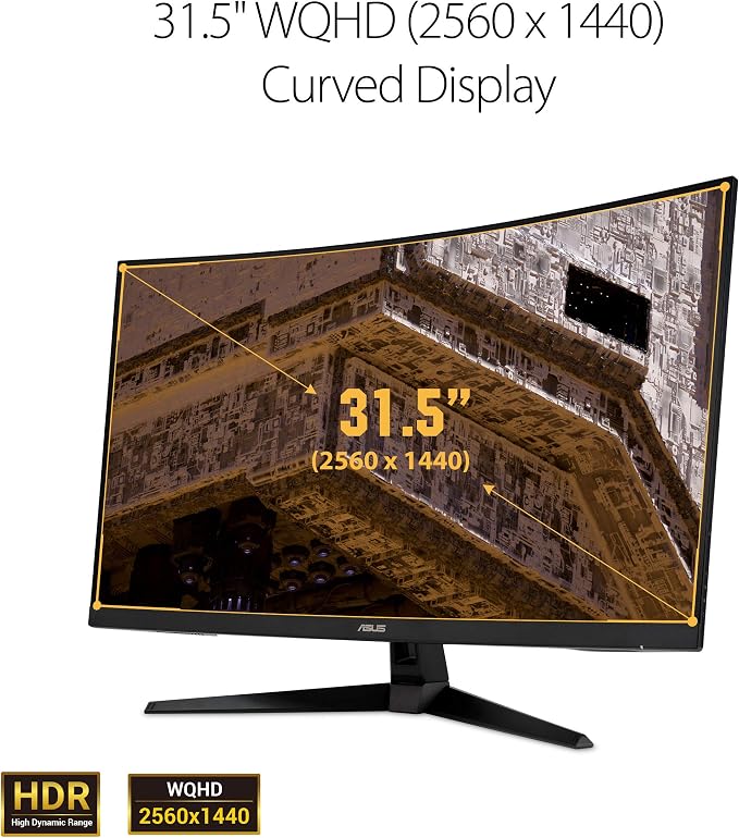 ASUS TUF Gaming 32" 1440P HDR Curved Monitor - Image 3