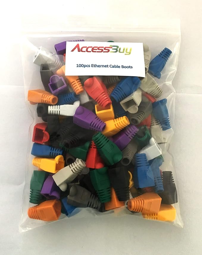 Accessbuy 100 Pack RJ45 CAT6 CAT6E CAT5 CAT5E Ethernet Network Cable Strain - Image 8