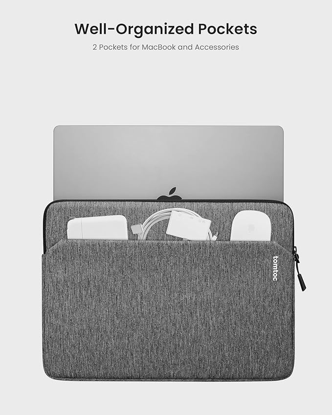 tomtoc Slim Laptop Sleeve Case for 13-inch New MacBook Air M4/A3420 M3/A3113 - Image 2