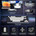 Redragon K673 PRO 75% Wireless Gasket RGB Gaming Keyboard, 3-Modes 81 Keys - Image 2
