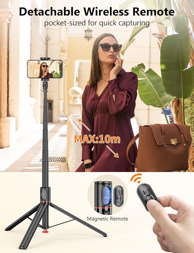 68" Automatic Tripod, Auto-Open Phone Tripod Stand - Image 5