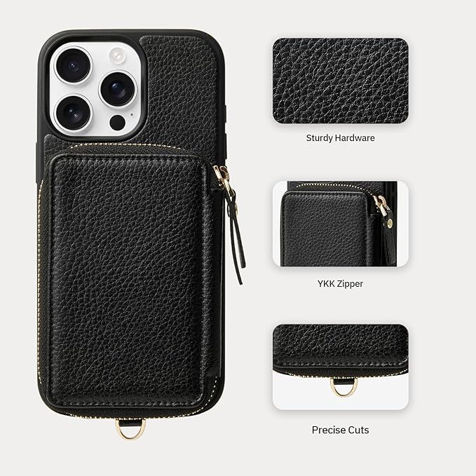 ZVE Wallet Case for iPhone 15 Pro, Phone Case - Image 5