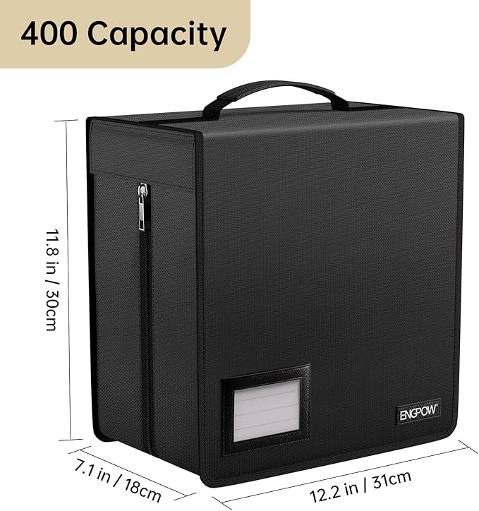 ENGPOW Fireproof CD Case, CD/DVD Storage Box, 400 Capacity CD Binder DVD - Image 2