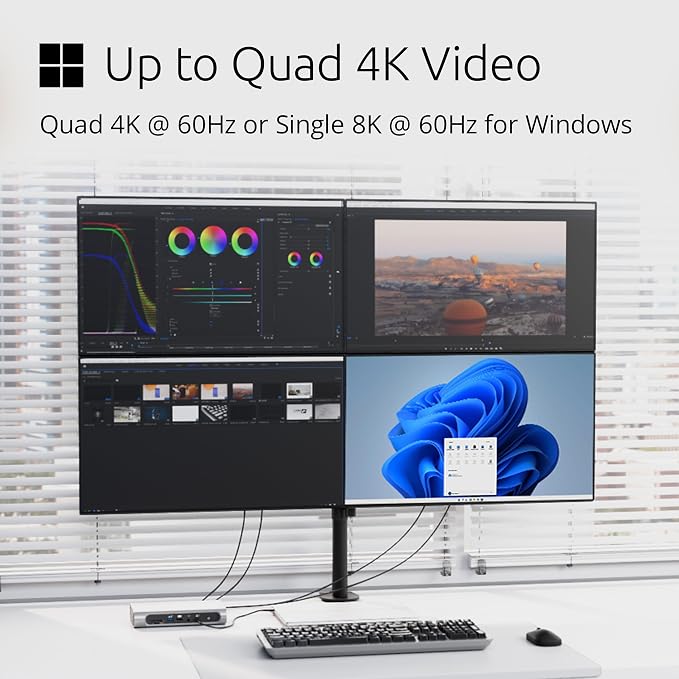 Kensington SD5800T Thunderbolt 4 and USB4 Quad 4K Display Docking Station - Image 5