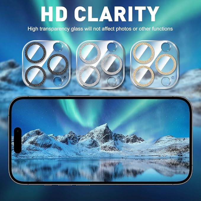 LucBuy 3PCS Sparkling Camera Lens Protector - Image 4