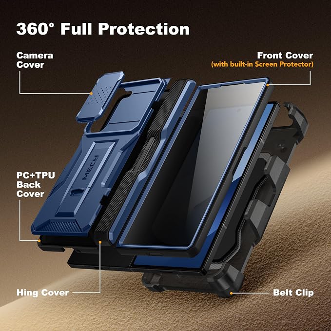 TONGATE for Z Fold 6 Case, Full-Body Military Drop Phone Case for Samsung - Image 3