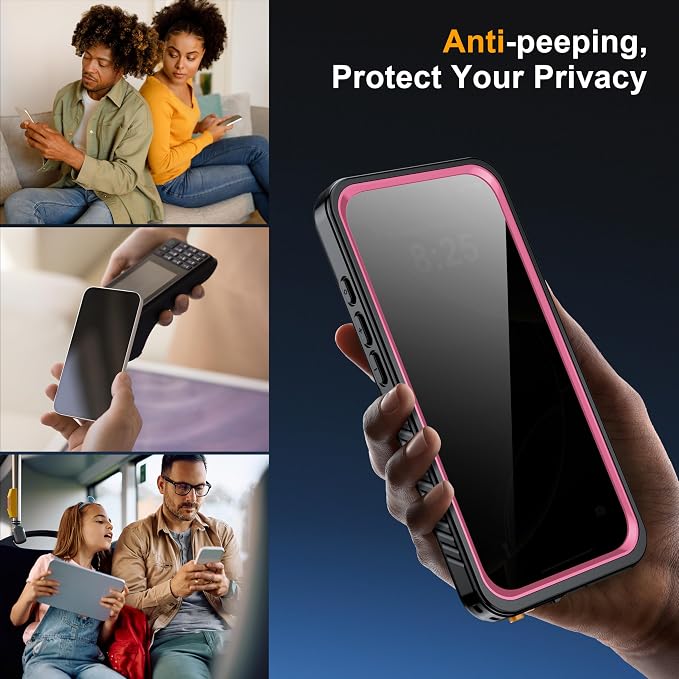 for iPhone 16 Pro Case Waterproof, Built-in Privacy Screen & HD Screen Double - Image 3