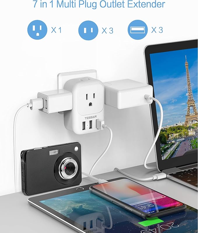 USB Charger Block, TESSAN Wall Plug Adapter - Image 2