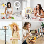 UEGOGO 10'' Ring Light with 72'' Tripod Stand, Dimmable LED Ringlight - Image 5