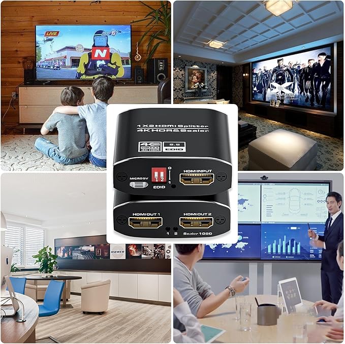 1x2 HDMI Splitter, HDR 4K@60Hz HDMI spliter 1 in 2 Out, Supports HDMI 2.0 - Image 6