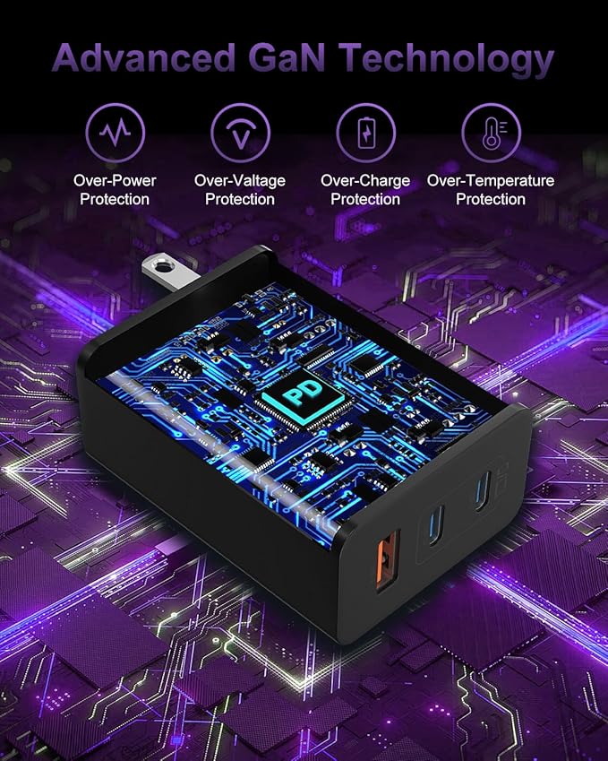 USB C Charger Block 100W, 3-Port GaN Super Fast Charger, Type C Wall Charger - Image 5