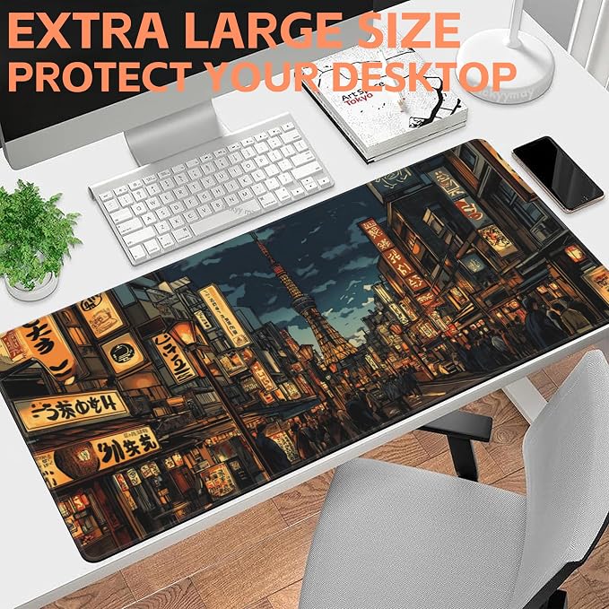 Mouse Pad Large Bustling Street Non-Slip Game Desk Mat - Image 6