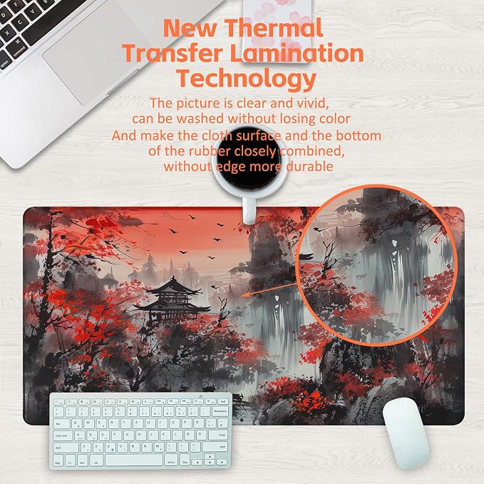 Desk Mat, Ink Painting Large Gaming Mouse Pad - Image 4
