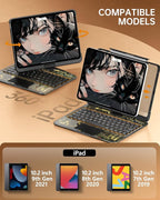 Intermerge for iPad 9th 10.2 inch Keyboard Case, 360° Transparent Multi-Touch - Image 2