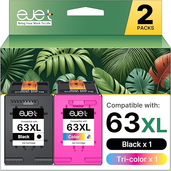 ejet 63XL Ink Cartridge Combo Pack Replacement by ejet