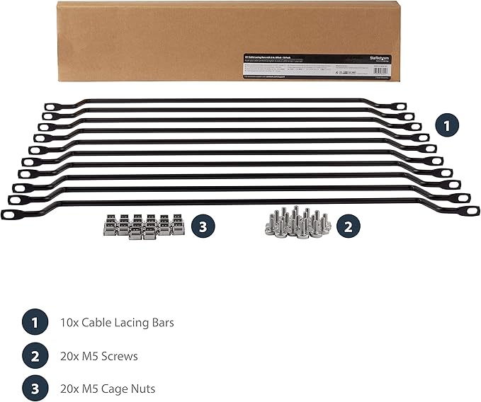 StarTech.com Horizontal Lacing Bar w/ 2 inch Offset at 75 Degrees- Server Rack - Image 5
