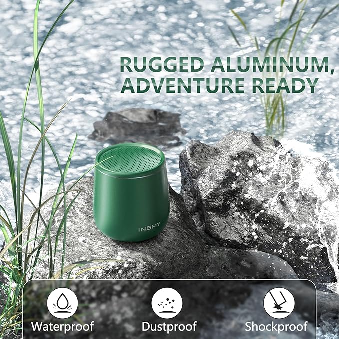 INSMY Small Bluetooth Speaker, Waterproof Mini Portable Wireless Speaker - Image 3