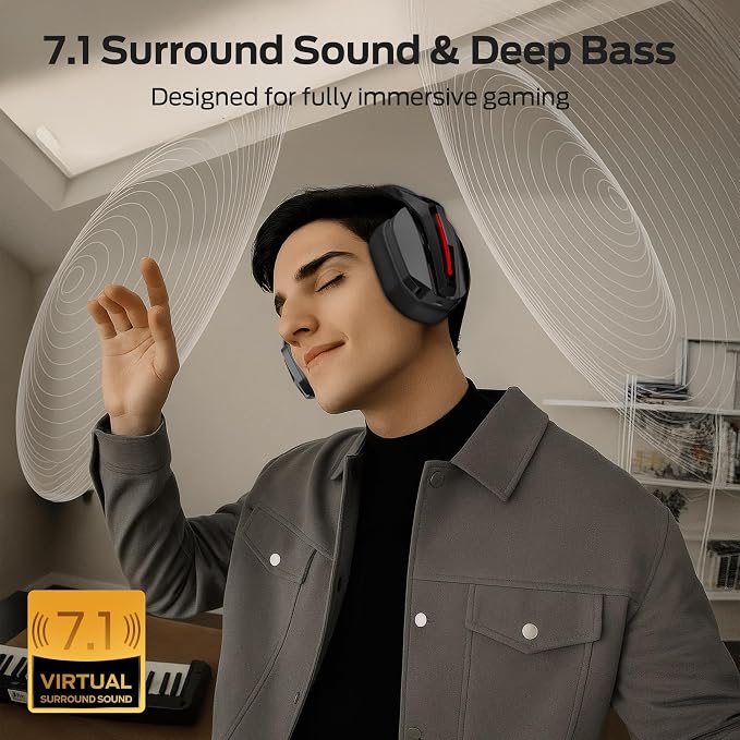 Monster Mission ANC200 Wireless Gaming Headset, 7.1 Virtual Surround Sound - Image 2