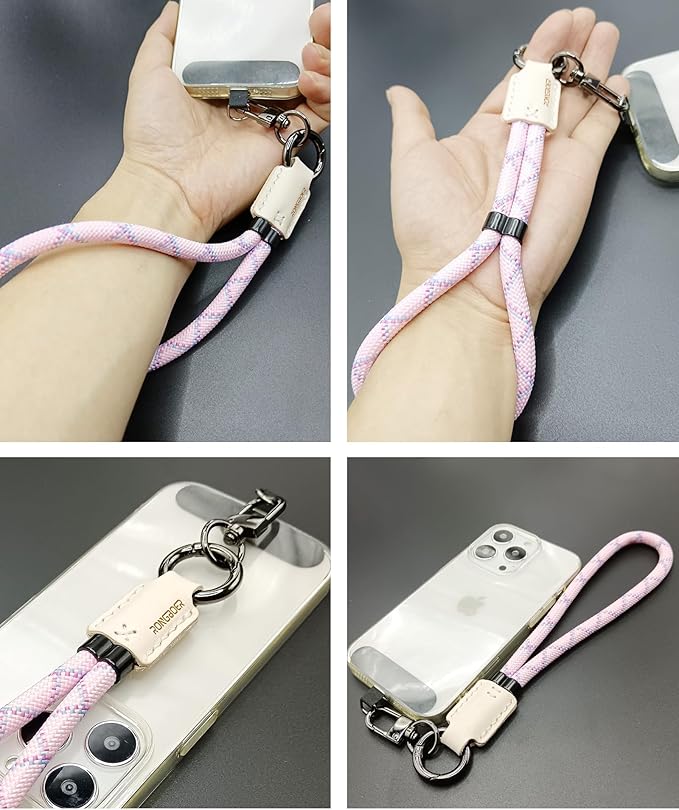Handmade Cowhide Leather Phone Wrist Strap, Universal Adjustable Key Lanyard - Image 2