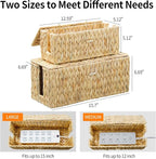 Cable Management Box, Hand-Woven Water Hyacinth Decorative Cord Organizer - Image 4