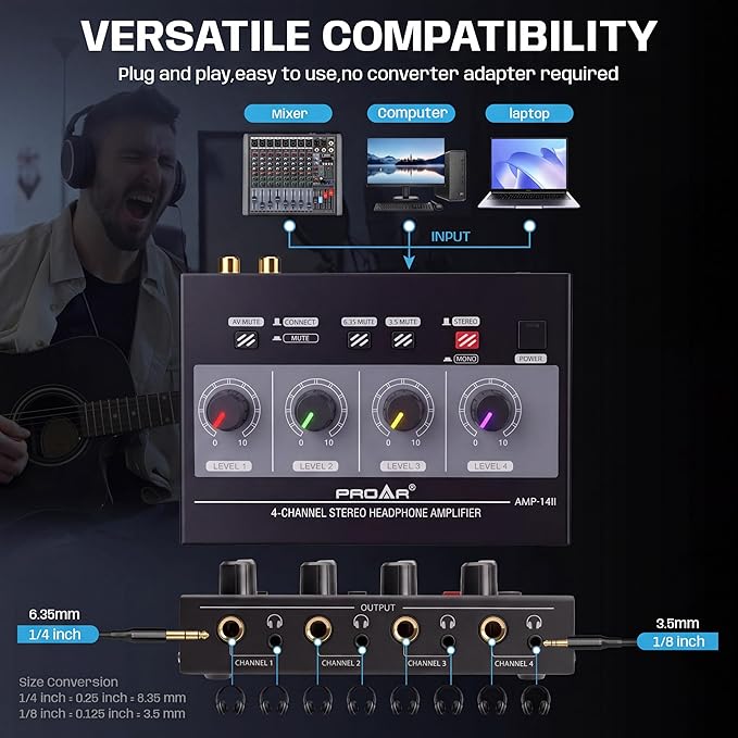 4-Channel Headphone Amplifier, 8 Outputs - Image 6