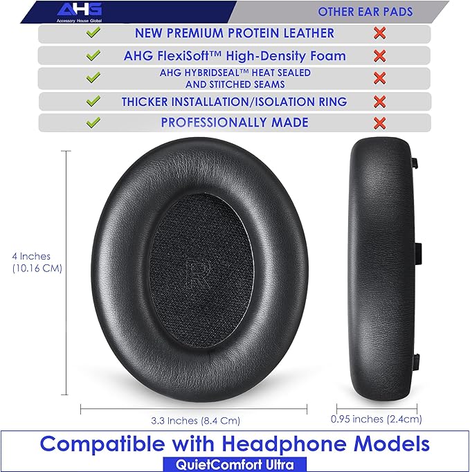 QC Ultra Replacement Ear pad and Headband Pad Kit Cushion Compatible - Image 4