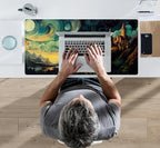 Cool Aesthetic Castle Mouse Pad Desk Pad Cute Cloudy and Starry Desk Mat - Image 4