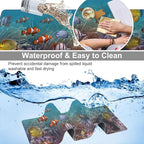 Vibrant Underwater World Desk Mat, Large Tropical Fishes on Coral Reefs Gaming - Image 4