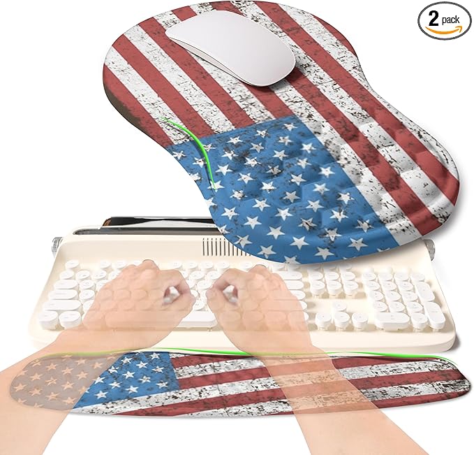 2-in-1 Ergonomic Set, Wave Rise Keyboard Wrist Rest and Massage Bulge Slope by KUOSGM