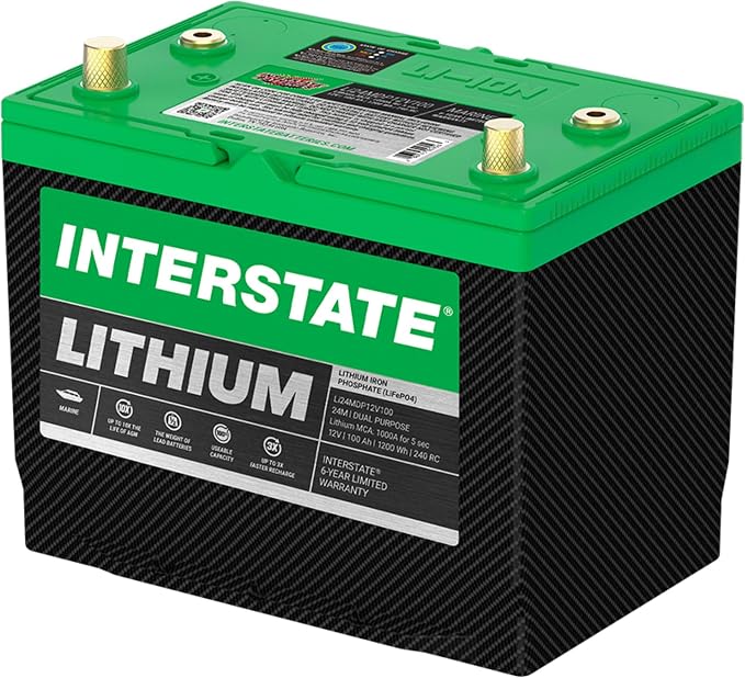 Interstate Batteries 12V 100Ah Group Size 24M Lithium Marine Dual Purpose Deep - Image 7