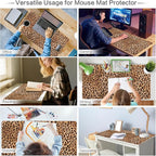 Lokigo Leopard Print Desk Pad, Waterproof Rubber Base Mousepad - Image 7